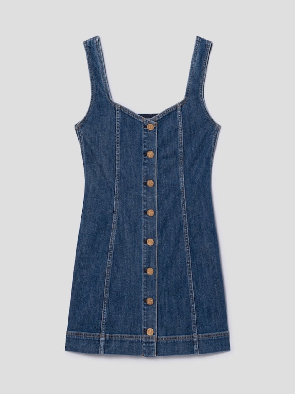 ALICE + OLIVIA Sweetheart Neckline Denim Mini Dress - Danica Dark Indigo - sz 4 - Picture 1 of 5